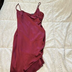 NWOT Pretty little thing red satin dress